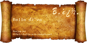 Belle Éva névjegykártya